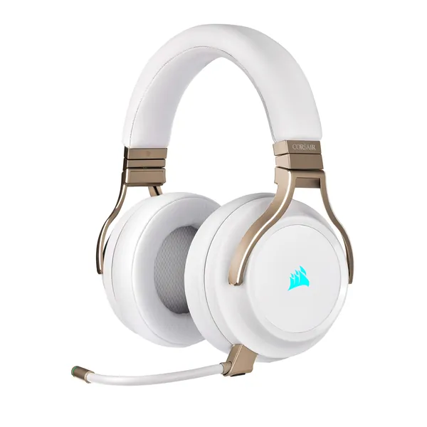 Corsair Virtuoso RGB Wireless Gaming Headset - High-Fidelity 7.1 Surround Sound w/Broadcast Quality Microphone - Memory Foam Earcups - 20 Hour Battery Life - Works with PC, PS5, PS4 - Pearl - Pearl