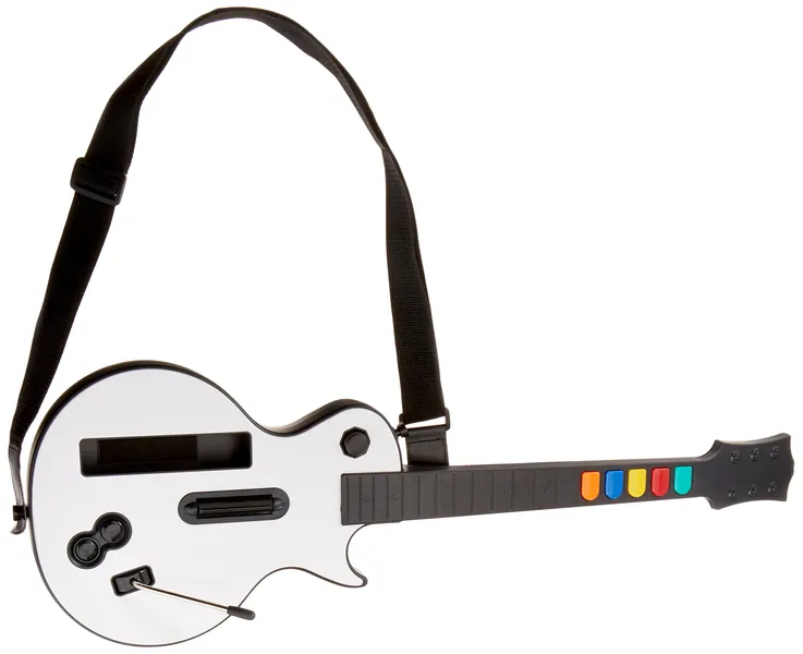 Wireless Guitar for Wii Guitar Hero and Rock Band Games (Excluding Rock Band 1), Color White - 