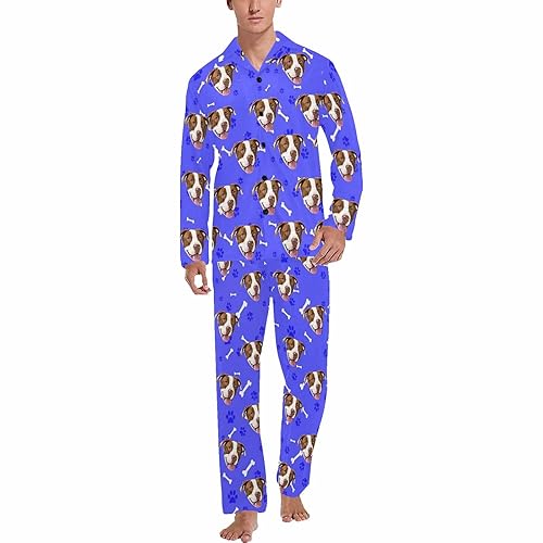 MyPupSocks Custom Face Pajamas for Men, Personalized Sleepwear Sets S-2XL - Color 24 - X-Large