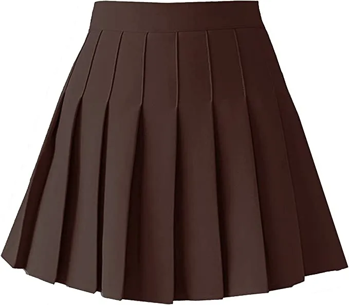 ZHANCHTONG Women's High Waist A-Line Pleated Mini Skirt Short Tennis Skirt