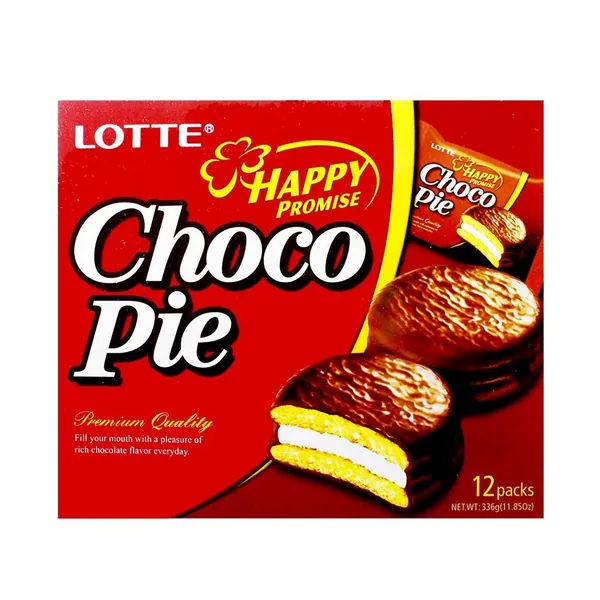 Lotte Choco Pie Premium Quality - Korean Snack (12 Pack)