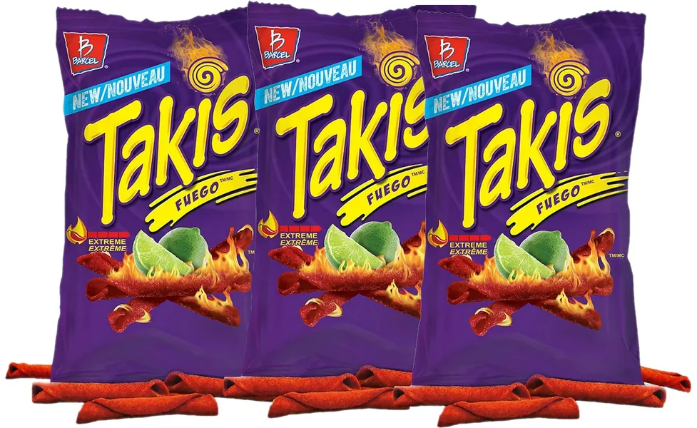 Takis Fuego Crisps Multipack (Hot Takis Chips Chili-Lime Flavour) 3x56g