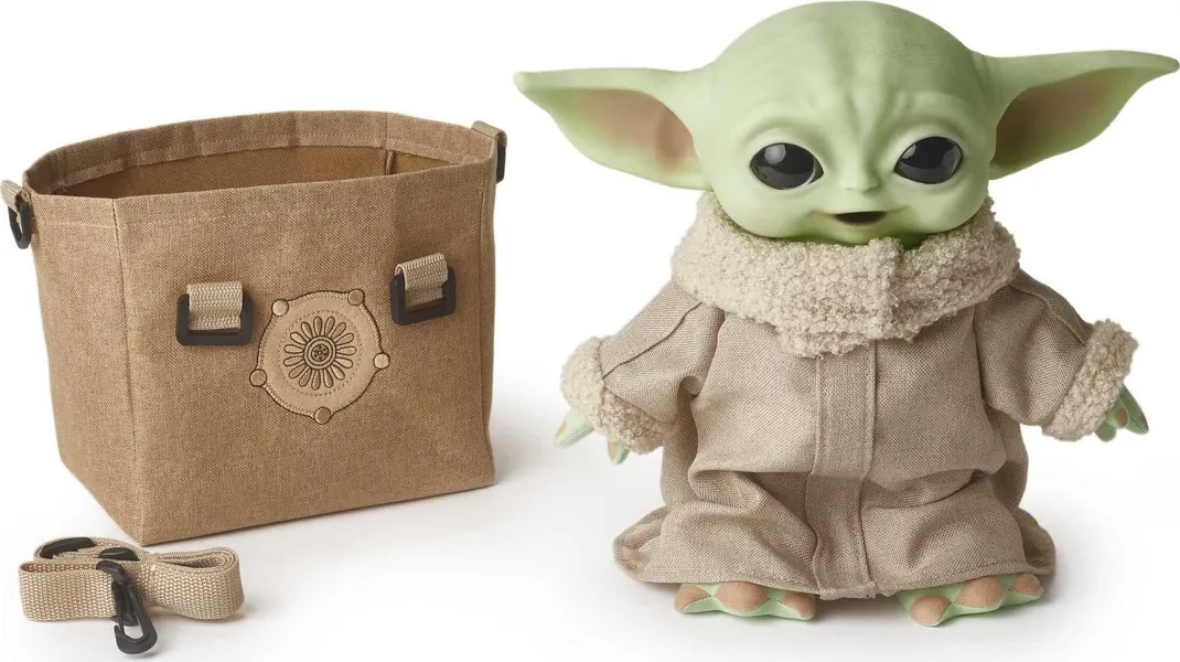 Star Wars The Child Plush 11-in Yoda Baby Figure The Mandalorian, Grogu Collectible Stuffed Character with Carrying Satchel for Movie Fans Ages 3+ - HBX33