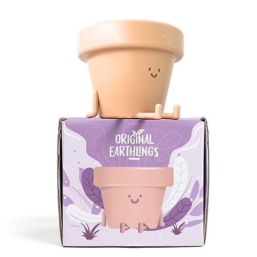 Legs Out Front Indoor Plant Pot, Unique Cute Plastic Flower Pot with Face, 3.5 Inch Succulent/Cactus Planter Gift with Drainage Hole, Decorative Novelty Planter - Legs Out Front