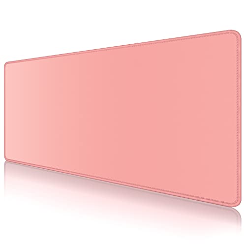 Dapesuom Large Mouse Pad, Extended Gaming Mouse Pad with Stitched Edges, Waterproof Desk Pads with Non-Slip Base, Computer Keyboard Pad, Rose Pink, Square-60x30CM-Rose Pink, XL Large (23.6x11.8In) - Rose Pink - XL Large (23.6" x 11.8" )