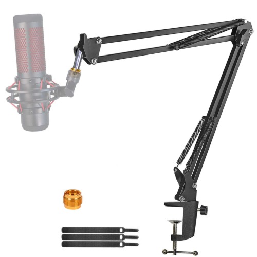 For Hyperx Quadcast Boom Arm, Boom Scissor Arm For Hyperx Quadcast S, Professional Adjustable Mic desk mount Stand, Compatible With RGB USB Condenser Microphone Hyperx Solocast By YUZUHOME. - black Boom Arm