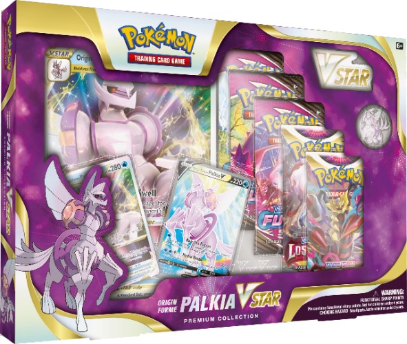 Pokémon TCG: Origin Forme Palkia VSTAR Premium Collection (2 Etched Foil Promo Cards, 1 Foil Oversize Card & 5 Booster Packs)