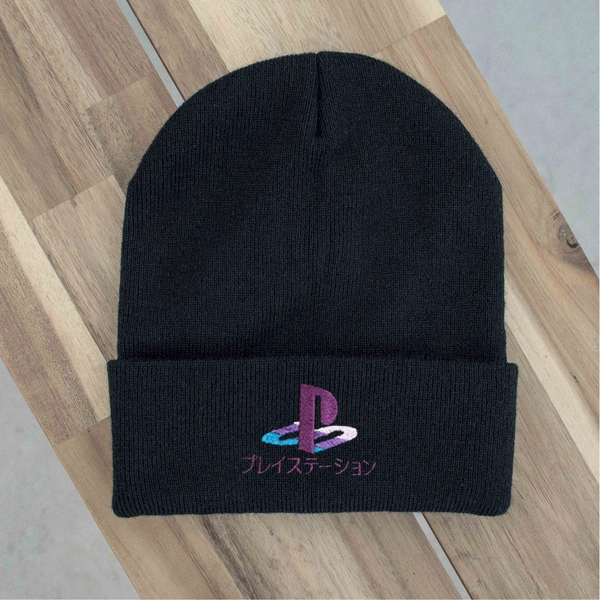 PS Vaporwave 90s Retro Gaming Embroidered Beanie