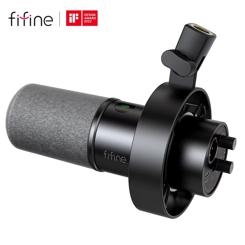FIFINE-micrófono dinámico USB/XLR con soporte de choque, Conector de auriculares y Control de volumen, táctil y silencioso, para grabación de PC o tarjeta de sonido, K688 - AliExpress 