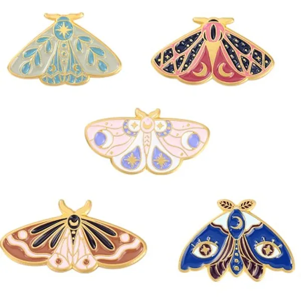 Butterfly Enamel Pins Set Cool Horror Enamel Lapel Pins Brooches for Backpacks Steampunk Badge Jewelry for Women