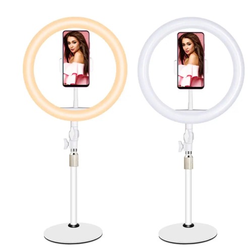 10 inch Adjustable height LED Ring Photography Light for Makeup - PORTABLE / White