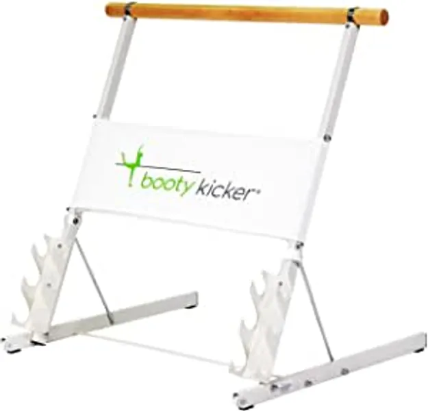 Booty Kicker – Home Fitness Exercise Barre, Folds Flat, Portable, Storable, Strong Angular Design for Pushing, Pulling, Balance & Ballet Exercises, Perfect for Barre Workouts