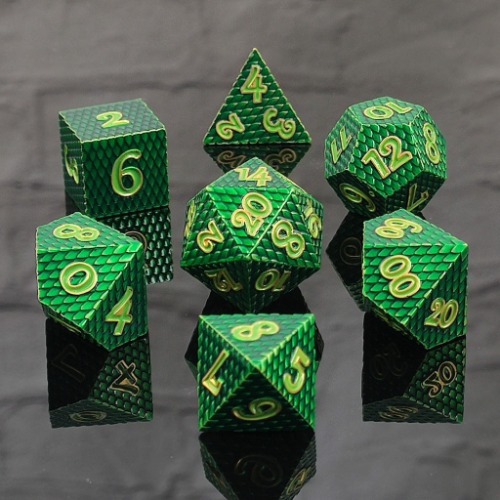 Green Dragon Scale metal dice | Default Title