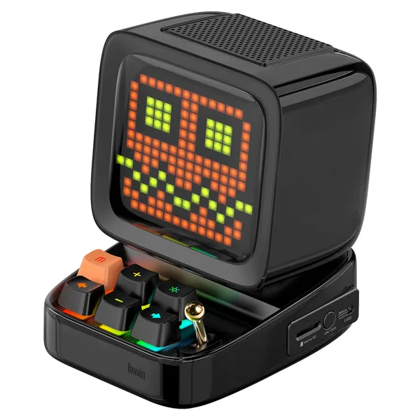 Divoom Ditoo Plus Retro Pixel Art Game Bluetooth Speaker with 16X16 LED App Controlled Front Screen | black / US