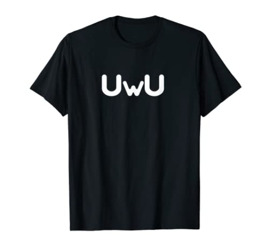 UwU Kitties: UWU Shirt - Happy Anime Face - Youth - Royal Blue - Large