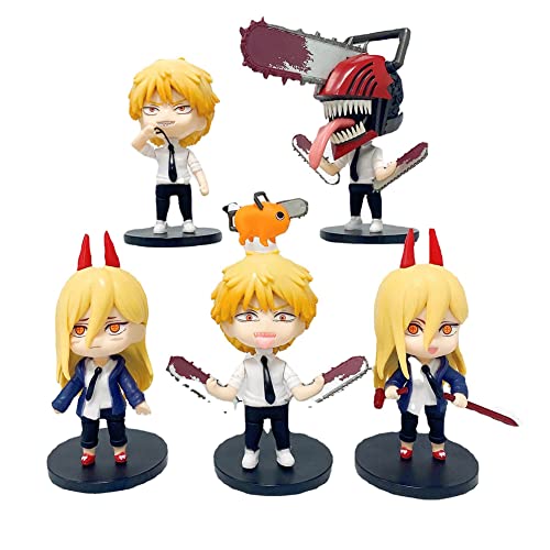 Chainsaw Man Figurine Pop Chainsaw Man Q Version Action Figurine Statue Model Set 6 pièces 10-11 cm - 11 cm - Ensemble de 6 Pièces