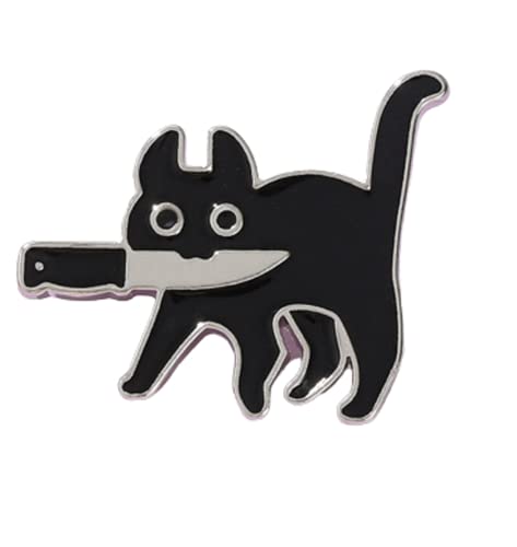 Knife Cat Enamel Pin