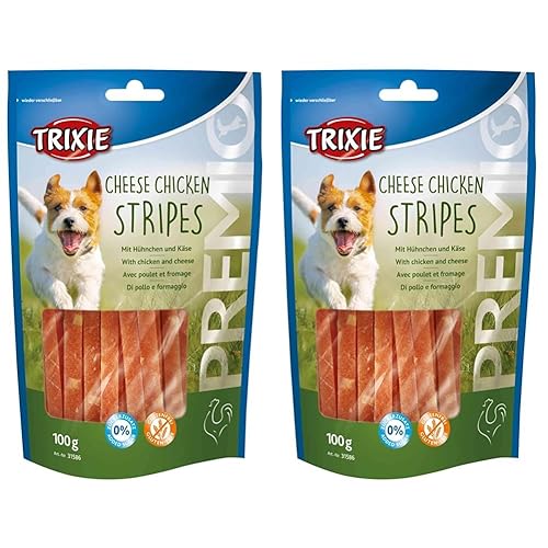 TRIXIE glutenfreie Käse-Huhn-Streifen Premio Cheese Chicken Stripes, 100 g - 31586 (Packung mit 2) - 100 g (2er Pack)