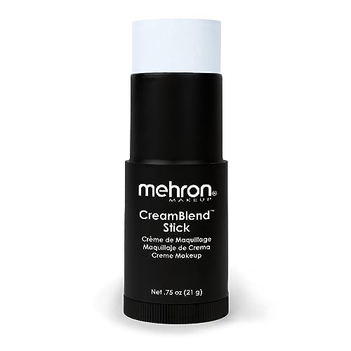 Mehron Makeup CreamBlend Stick | Face Paint, Body Paint, & Foundation Cream Makeup | Body Paint Stick .75 oz (21 g) (Moonlight White) - Moonlight White - 1 Count (Pack of 1)