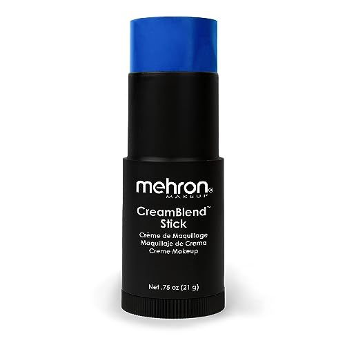 Mehron Makeup CreamBlend Stick | Face Paint, Body Paint, & Foundation Cream Makeup | Body Paint Stick .75 oz (21 g) (Blue) - Blue - 1 Count (Pack of 1)