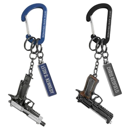 BIOHAZARD Resident Evil Death Island gun keychain Figure Chris Leon Set