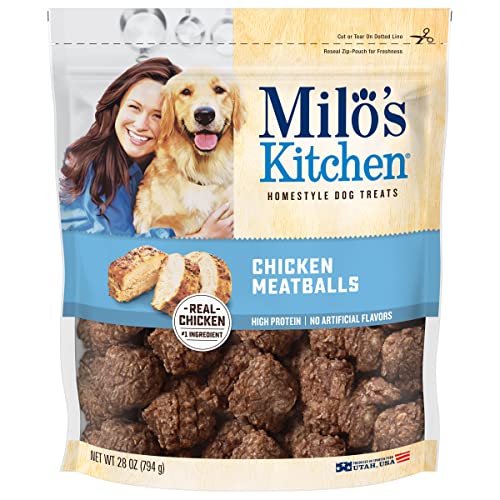 Milo's Kitchen Dog Treats, Chicken Meatballs, 28 Ounce (Pack of 1) - Chicken Meatballs - 28 Ounce (Pack of 1)