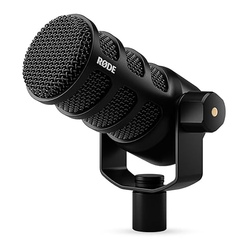 RØDE PodMic USB Versatile Dynamic Broadcast Microphone With XLR and USB Connectivity for Podcasting, Streaming, Gaming, Music-Making and Content Creation - PODMICUSB - Black