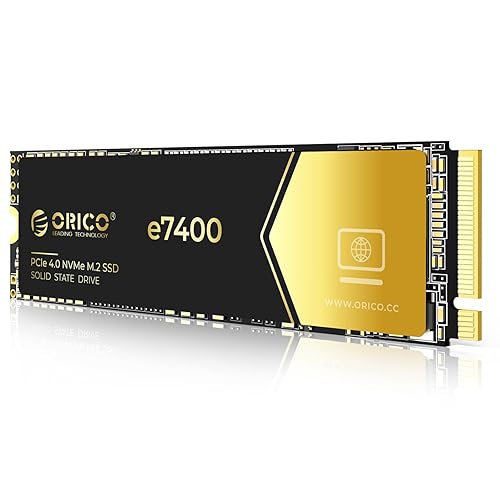 ORICO 1TB NVMe SSD PCIe 4.0- Up to 7400MB/s, M.2 2280 PCIe 4.0X4 Internal Solid State Drive, Fast Heat Dissipation, Compatible with macOS Windows for Gamers and Creators-e7400 - 1TB - PCIe 4.0 7400MB/s - e7400