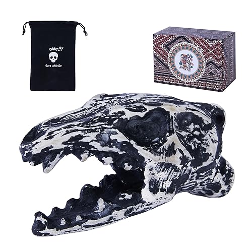 “The Jackal” Canine Skull Loudest Aztec Death Whistle - Jackal Skull Shape | 135+ dB sound | Authentic Human Scream Sound | Ancient War Ritual & Ceremonial Tool | Perfect for Costumes & Halloween