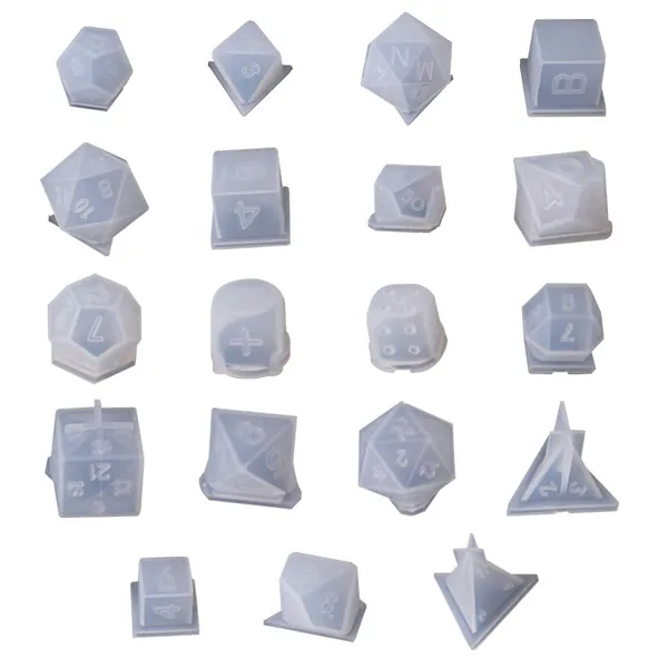 1pc DIY Silicone Resin Casting Molds Crystal Epoxy Mold Dice Fillet Shape Multi-spec Digital Dice Molds Game Silicone Mould