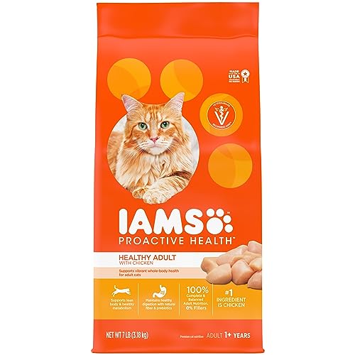 IAMS Proactive Health Healthy Adult Dry Cat Food with Chicken, 7 lb. Bag - Chicken - 7 Pound (Pack of 1)