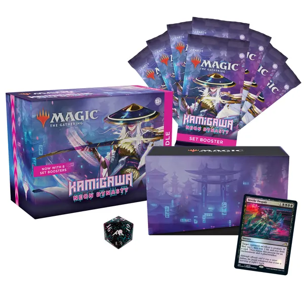 Magic The Gathering Kamigawa: Neon Dynasty Bundle | 8 Set Boosters + Accessories - 
