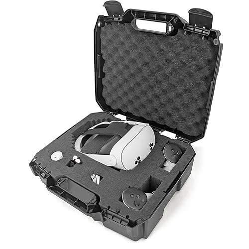 CASEMATIX Hard Case Compatible with Meta Quest 3S, Meta Quest 3, Quest 2 and Oculus Quest VR Gaming Headset & Accessories - Hard Case with Customizable Foam fits Elite Strap and Other Accessories - Customizable Foam 14" x 10.75"