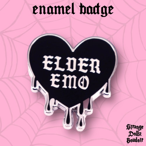 Elder Emo enamel pin badge, Strange Dollz Boudoir