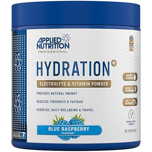 Applied Nutrition Hydration Electrolyte & Vitamin Powder - Natural Energy & Reduces Tiredness & Optimise Hydration (240g - 30 Servings)(Blue Raspberry) - Blue Raspberry