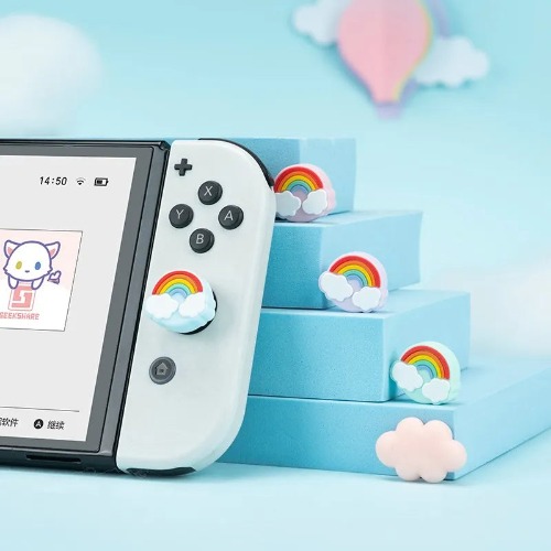 Rainbow Cloud Joycon Thumb Grip Caps for Nintendo Switch/OLED/Switch Lite 4PCS - One Pack 5