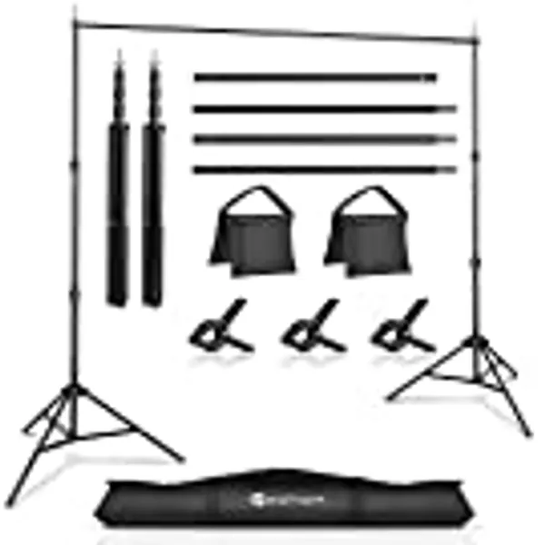 Yesker Photo Video Studio 10ft Adjustable Backdrop Stand, Background Support System Kit with Carry Bag for Photography Studio Parties Wedding