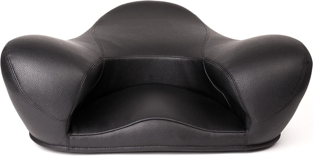 Alexia Meditation Seat "Ergonimically Correct for the Human Physiology" Zen Yoga Ergonomic Chairs Foam Cushion Home or Office (Black - Vegan Leather) - Black