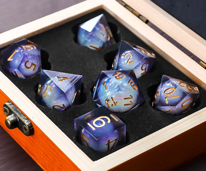 Liquid core dnd dice for role playing games | Liquid ccre dice set | Dungeons and Dragons | DnD dice for Christmas gift | Resin dice set