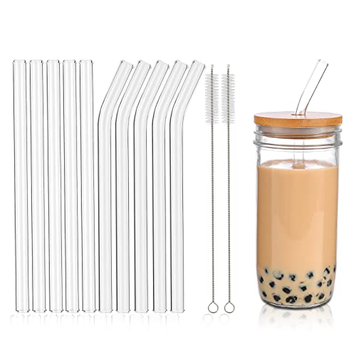 10 Pcs Reusable Glass Boba Straws