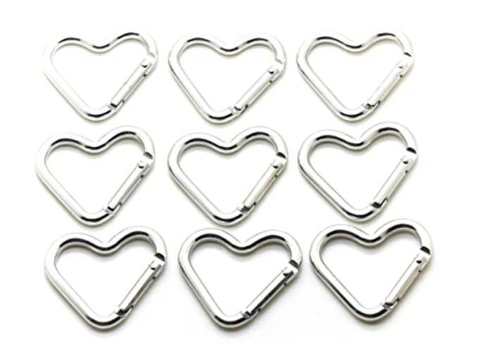 Heart Shaped Carabiner Clip 12pc