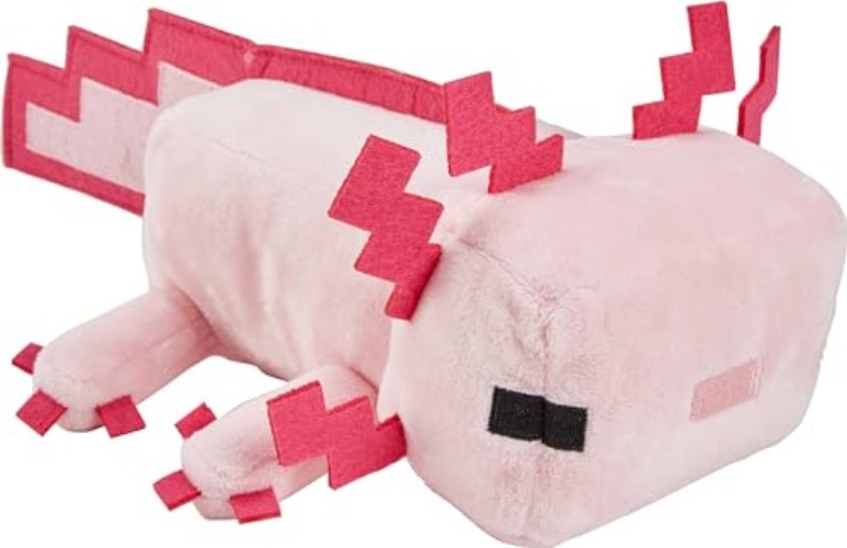 Mattel Minecraft Basic 8-inch Plush Axolotl Stuffed Animal Figure, Soft Doll Inspired by Video Game Character - 8-inch - Axolotl