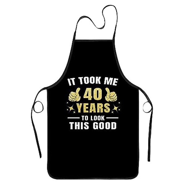 zukmvuh 40th 45th 50th 55th 60th Birthday Gifts for Women Men, Funny Chef Apron for Women Men Grilling Cooking Baking