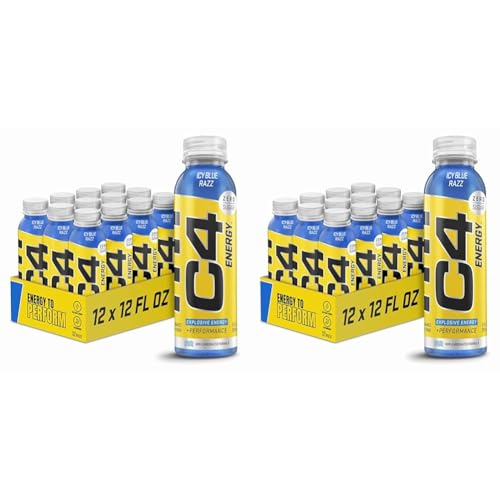C4 Energy Non-Carbonated Zero Sugar Energy Drink, Pre Workout Drink + Beta Alanine, Icy Blue Razz, 12 Fl Oz (Pack of 24) - Icy Blue Razz - 12 Fl Oz (Pack of 24)