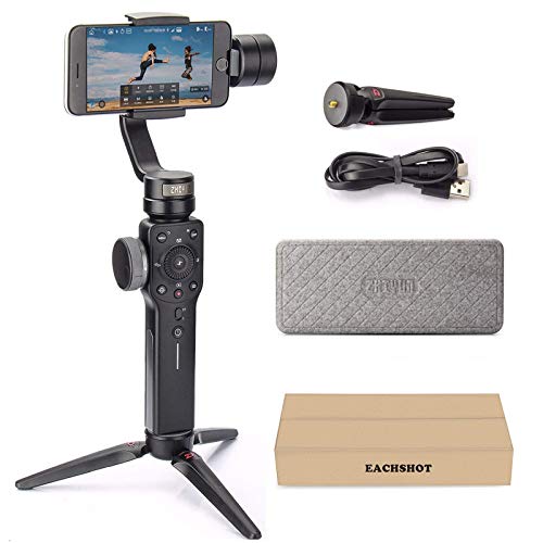 Zhiyun Smooth 4 Professional Gimbal Stabilizer for iPhone Smartphone Android Cell Phone 3-Axis Handheld Gimble Stick w/ Grip Tripod Ideal for Vlogging YouTube Vlog TikTok Instagram Live Video Kit - Black