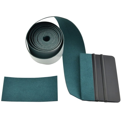 FOSHIO Micro Fiber Felt for Squeegee Edge Wrapping 2 Meters Length - Dark Green Suede Felt to Cover The Edges of Hard Card Squeegees - Green 2M