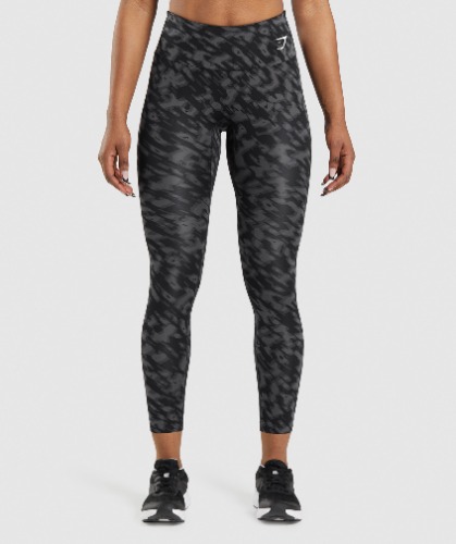 Gymshark Training Leggings - Black Print | Large