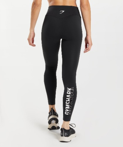 Gymshark Fraction Leggings - Black/White | Large