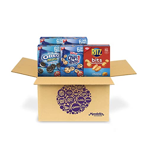 OREO, CHIPS AHOY! and RITZ Variety Pack, School Snacks, Chocolate Sandwich Cookies, Chocolate Chip Cookies, Ritz Bits Cheese Sandwiches, 900 g