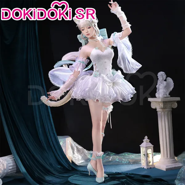 【Partial Size Ready For Ship】DokiDoki-SR Game Genshin Impact Lynette Costume Angel's Courtyard Doujin Dress | Costume With Ears&Tail / S-Order Processing Time Refer to Description Page